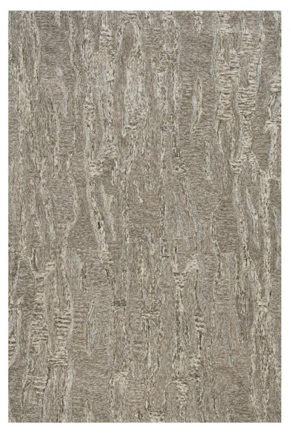 5' X 7' Sand And Gray Abstract Hand Tufted Area Rug