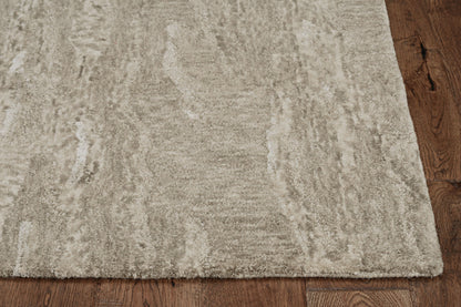 8' X 10' Sand And Gray Abstract Hand Tufted Area Rug