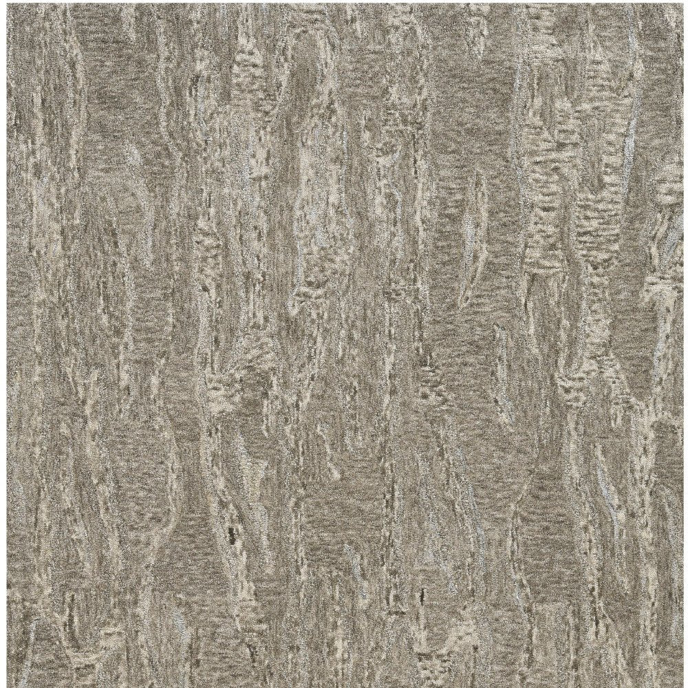 3' X 5' Sand And Gray Abstract Hand Tufted Area Rug