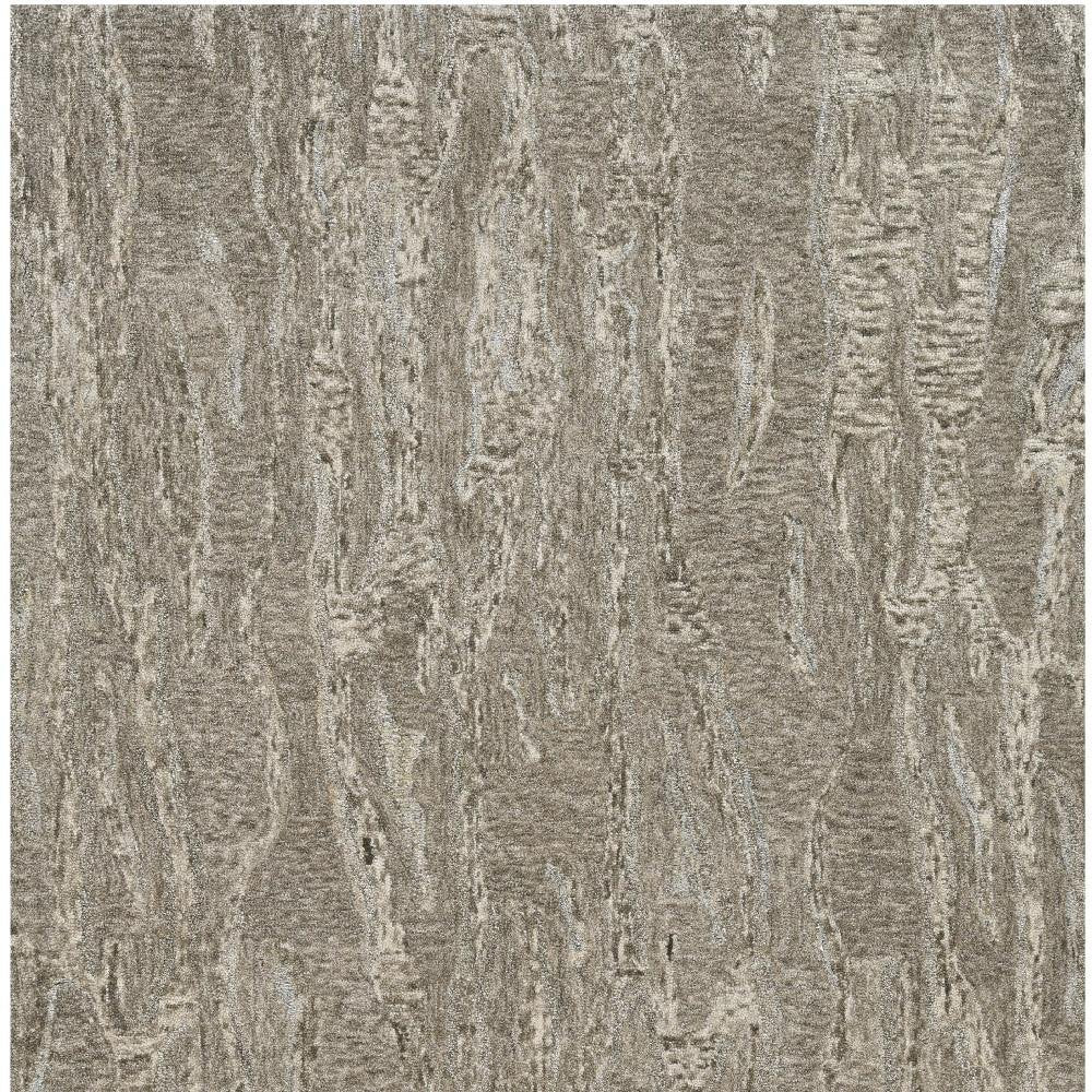 5' X 7' Sand And Gray Abstract Hand Tufted Area Rug