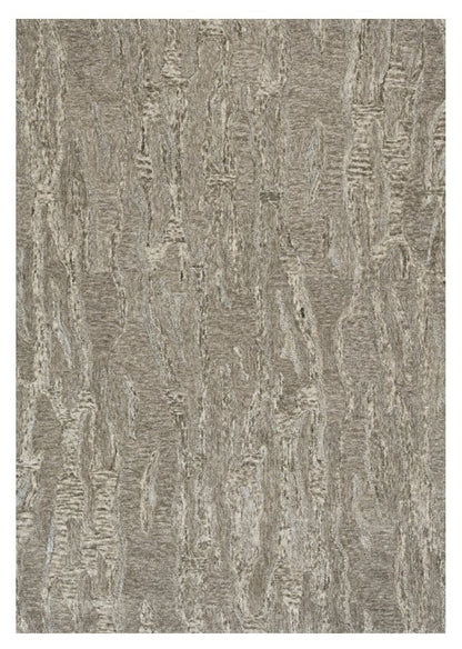 8' X 10' Sand And Gray Abstract Hand Tufted Area Rug