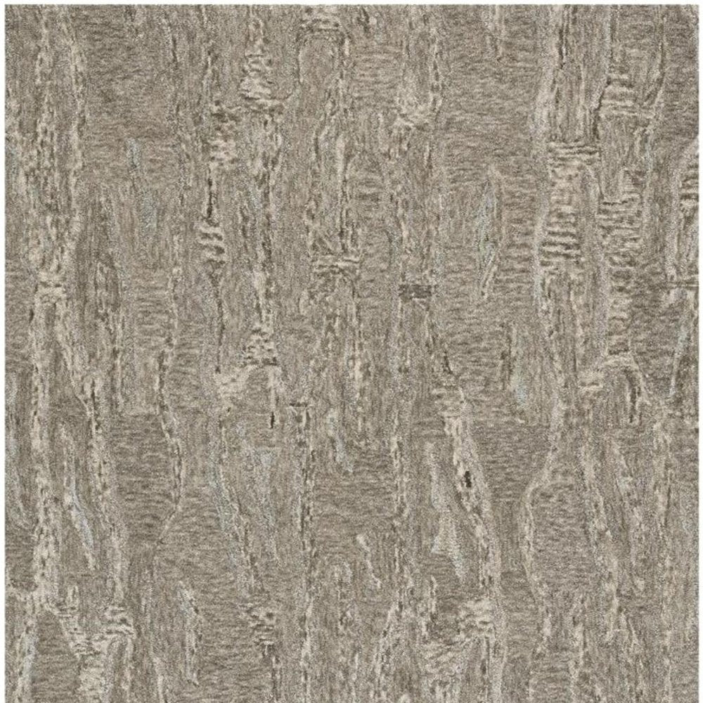 8' X 10' Sand And Gray Abstract Hand Tufted Area Rug