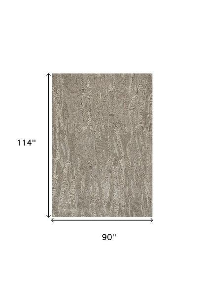 8' X 10' Sand And Gray Abstract Hand Tufted Area Rug