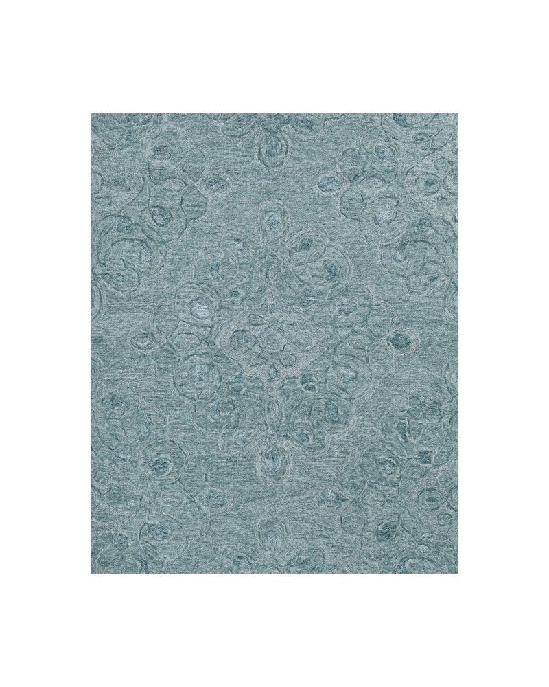 8' X 10' Blue And Beige Wool Abstract Hand Tufted Area Rug