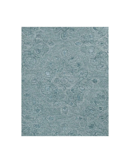 8' X 10' Blue And Beige Wool Abstract Hand Tufted Area Rug
