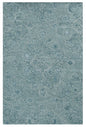 5' X 7' Blue And White Wool Abstract Hand Tufted Area Rug