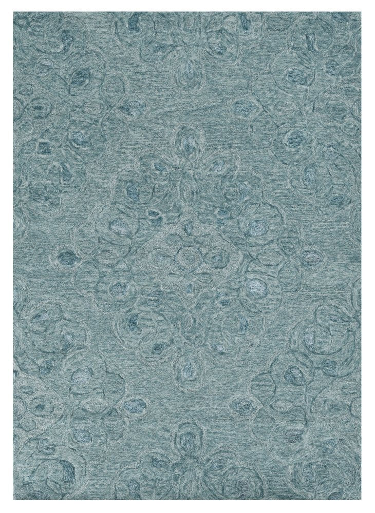 8' X 10' Blue And Beige Wool Abstract Hand Tufted Area Rug