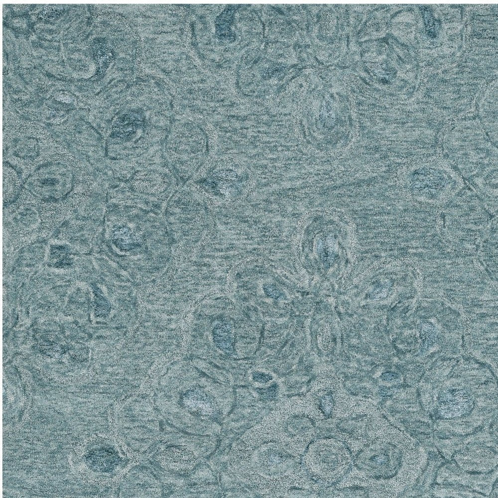 8' X 10' Blue And Beige Wool Abstract Hand Tufted Area Rug