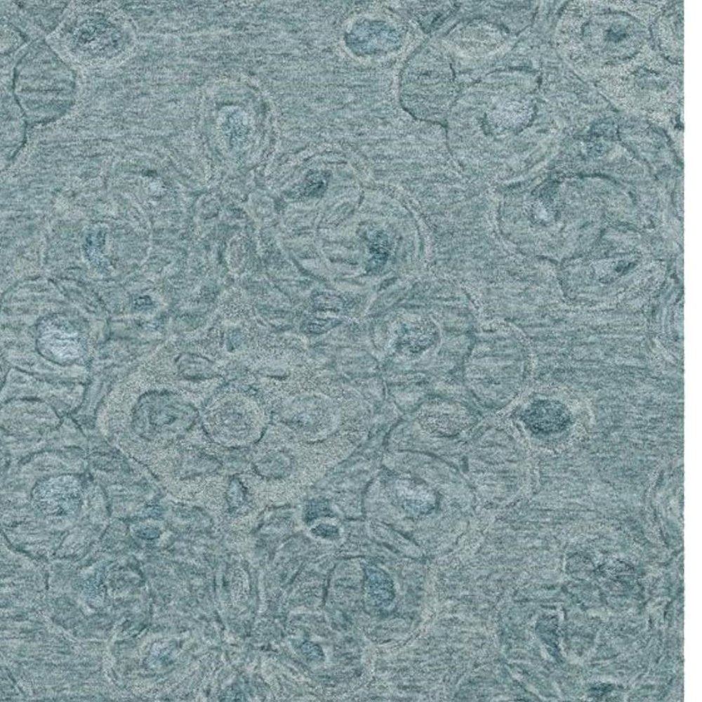 8' X 10' Blue And Beige Wool Abstract Hand Tufted Area Rug