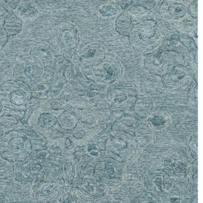 8' X 10' Blue And Beige Wool Abstract Hand Tufted Area Rug