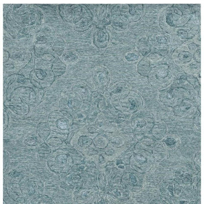 8' X 10' Blue And Beige Wool Abstract Hand Tufted Area Rug