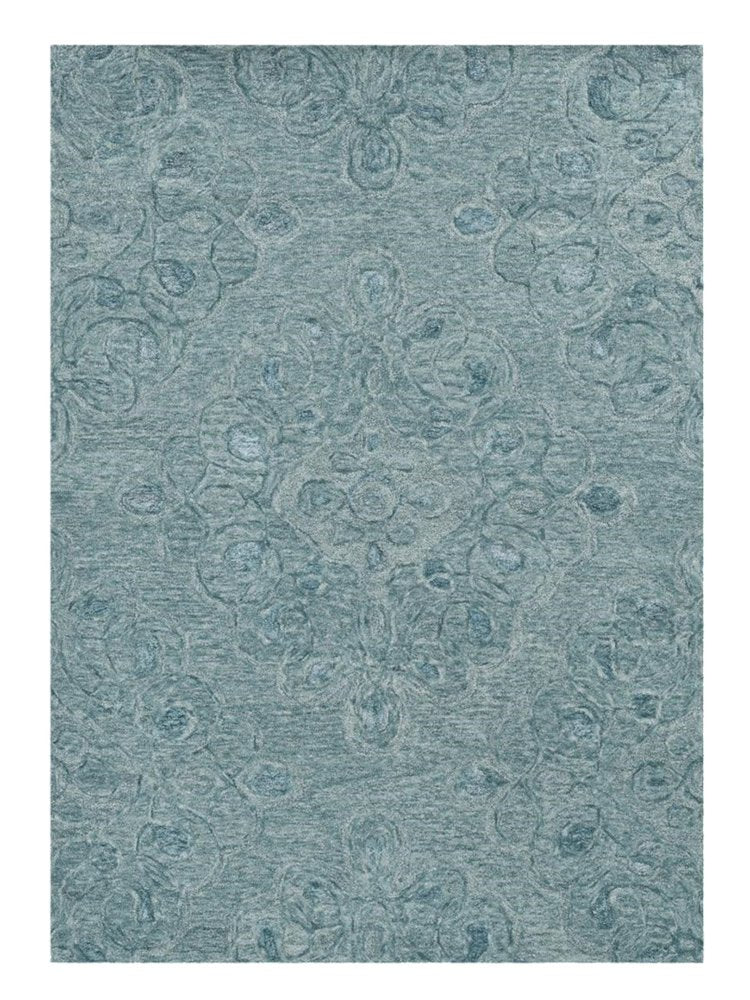 8' X 10' Blue And Beige Wool Abstract Hand Tufted Area Rug