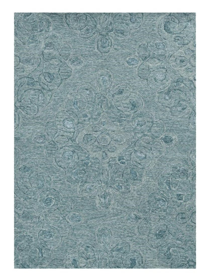 8' X 10' Blue And Beige Wool Abstract Hand Tufted Area Rug