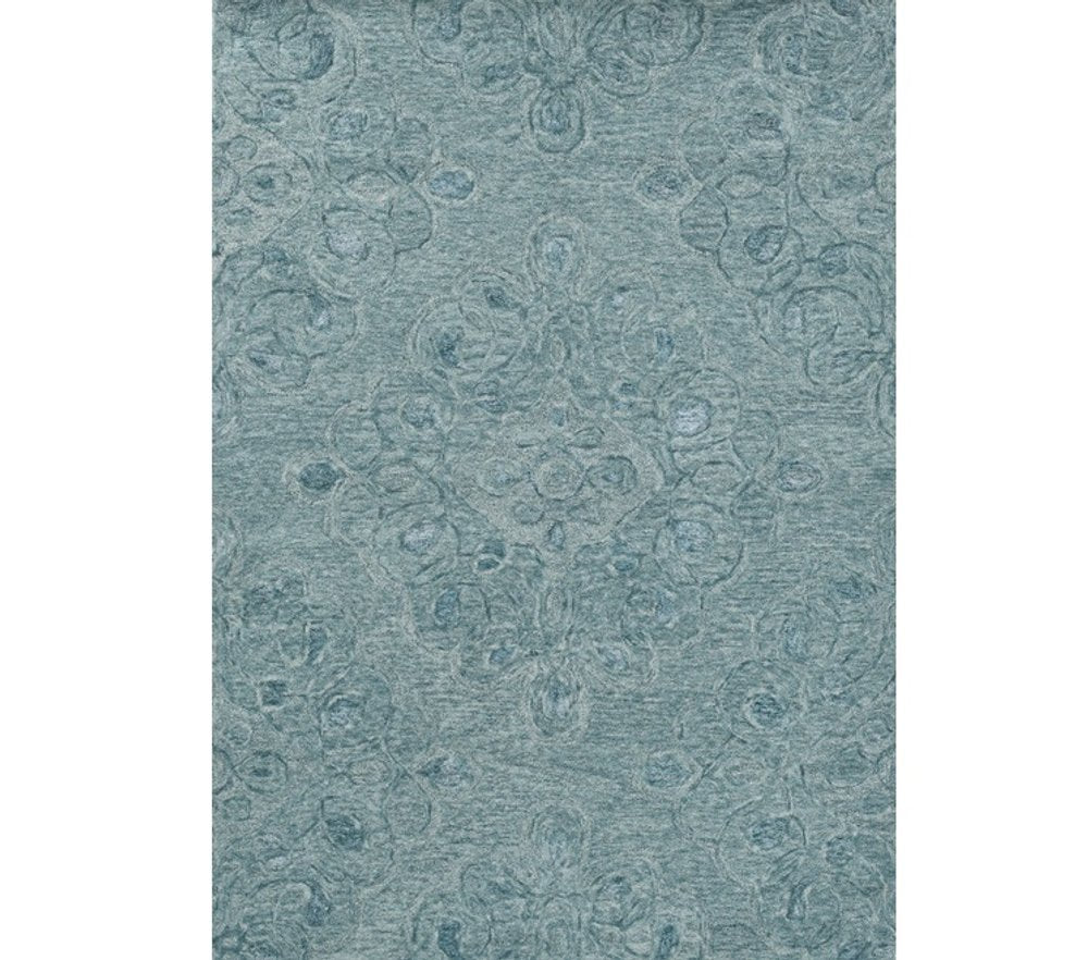 8' X 10' Blue And Beige Wool Abstract Hand Tufted Area Rug