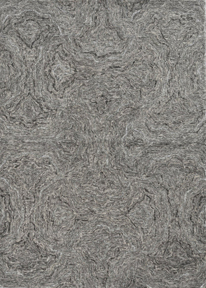 5' X 7' Gray And Dark Gray Abstract Hand Tufted Area Rug