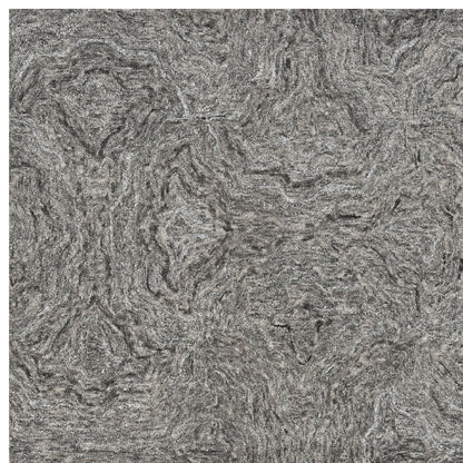 8' X 10' Gray And Dark Gray Wool Abstract Hand Tufted Area Rug