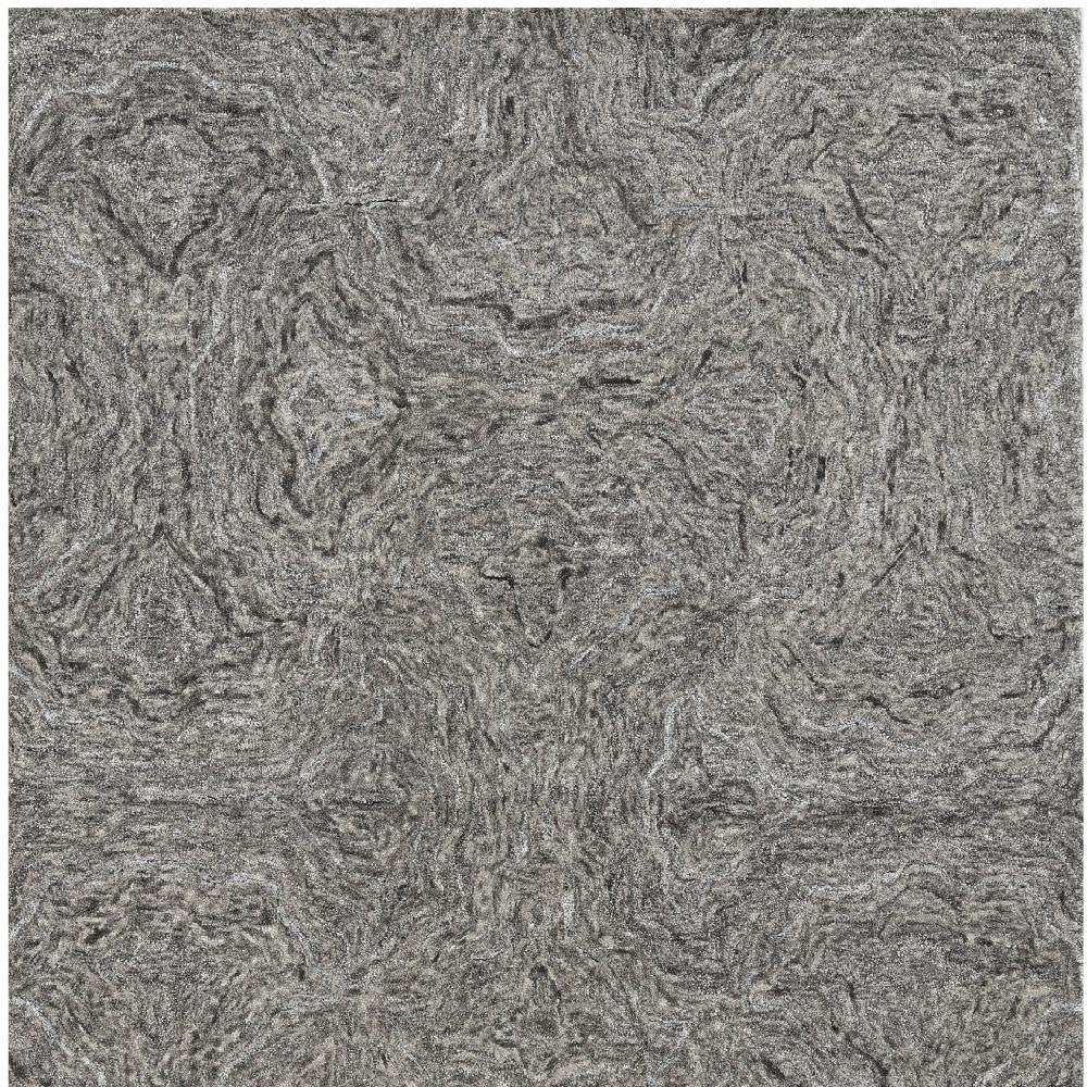 5' X 7' Gray And Dark Gray Abstract Hand Tufted Area Rug