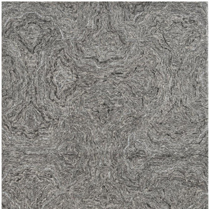 5' X 7' Gray And Dark Gray Abstract Hand Tufted Area Rug