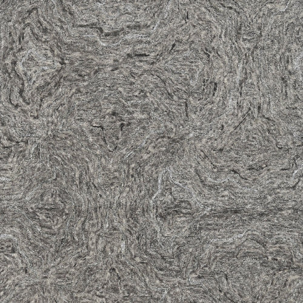8' X 10' Gray And Dark Gray Wool Abstract Hand Tufted Area Rug