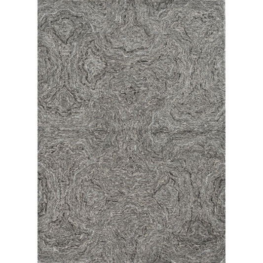 8' X 10' Gray And Dark Gray Wool Abstract Hand Tufted Area Rug