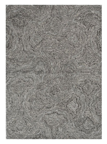 8' X 10' Gray And Dark Gray Wool Abstract Hand Tufted Area Rug