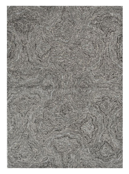 8' X 10' Gray And Dark Gray Wool Abstract Hand Tufted Area Rug