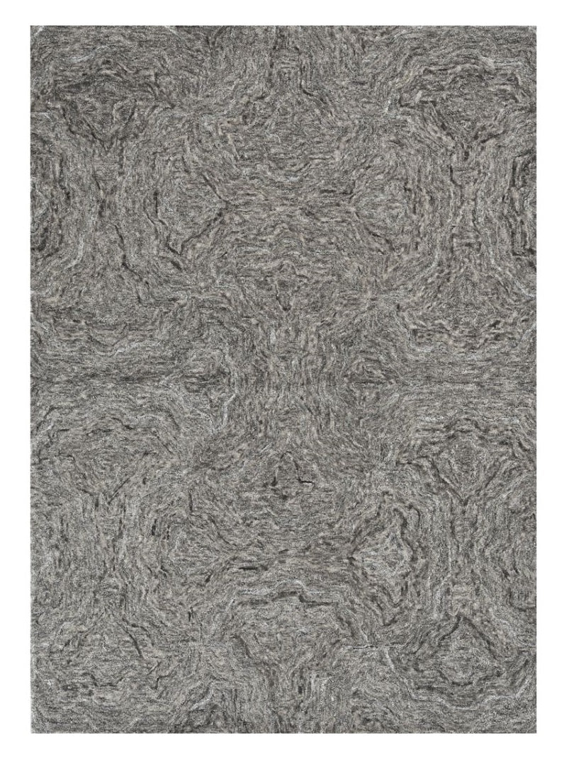 8' X 10' Gray And Dark Gray Wool Abstract Hand Tufted Area Rug