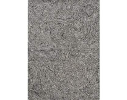 8' X 10' Gray And Dark Gray Wool Abstract Hand Tufted Area Rug