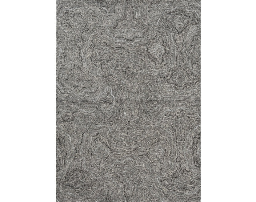 8' X 10' Gray And Dark Gray Wool Abstract Hand Tufted Area Rug
