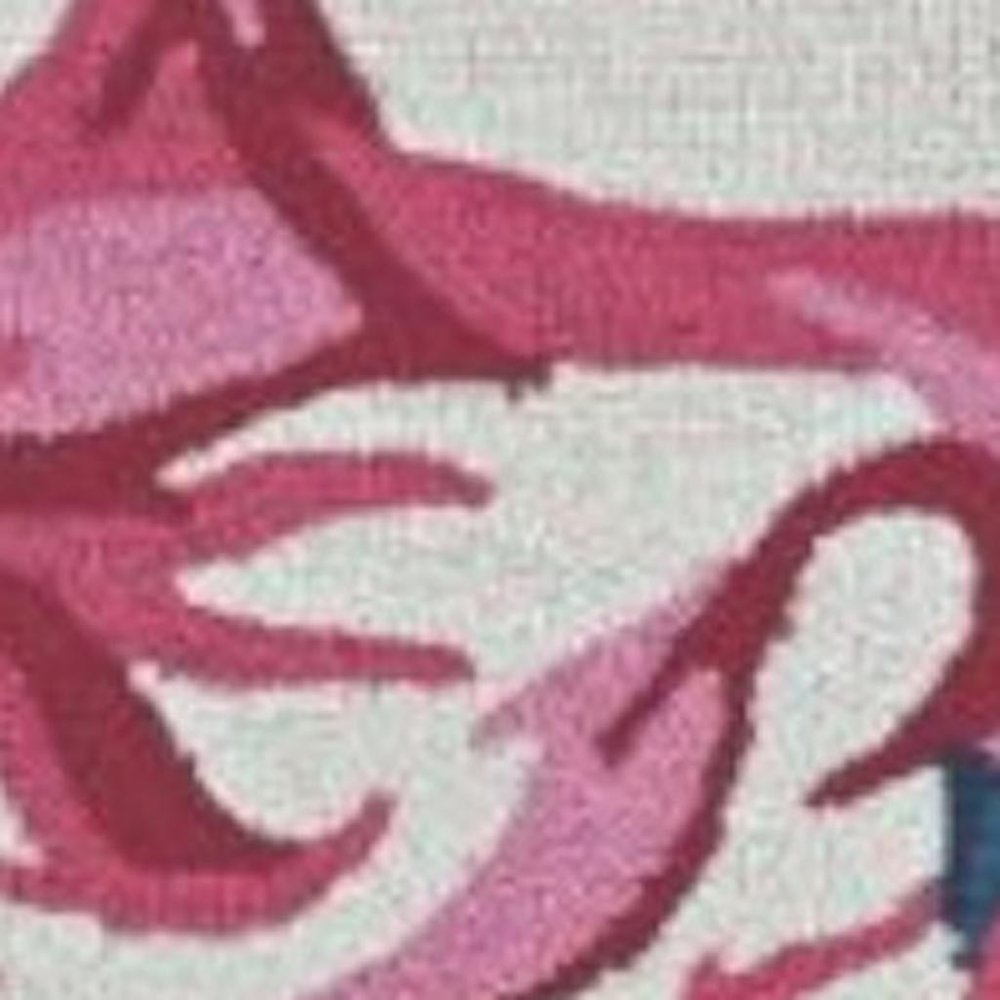 8' X 10' Ivory And Pink Flamingo Hand Hooked Area Rug