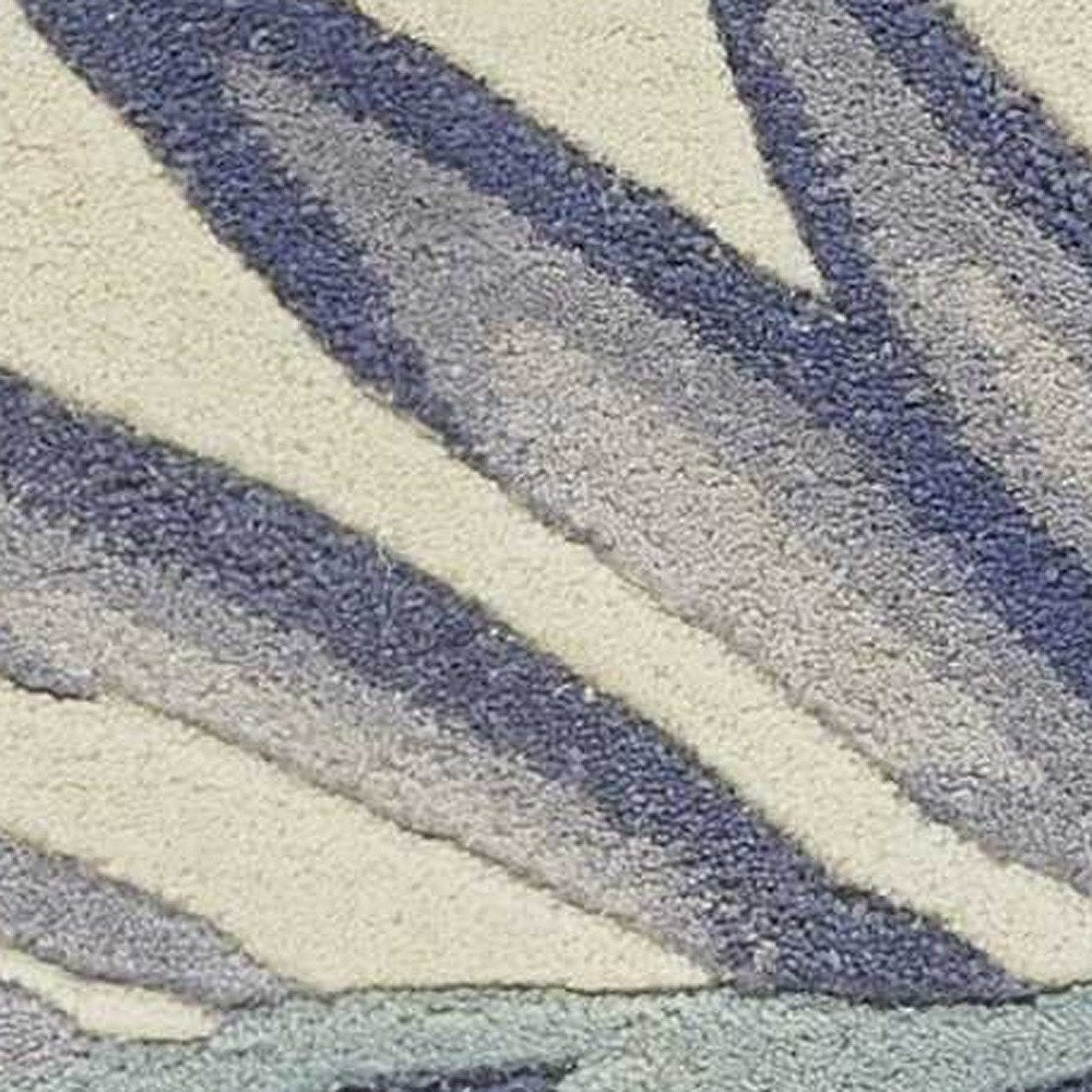 8' Green Pink And Purple Wool Tropical Botanical Hand Tufted Runner Rug