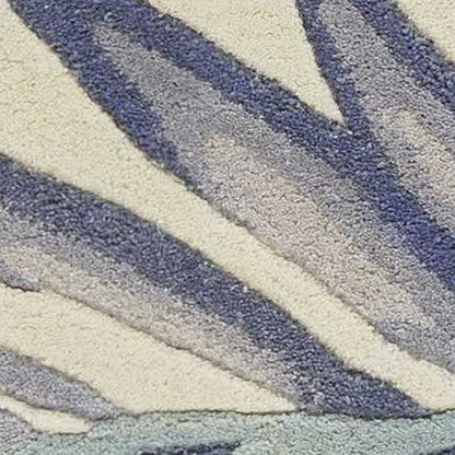 9' X 12' Green Pink And Purple Wool Tropical Botanical Hand Tufted Area Rug