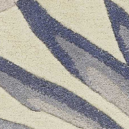 9' X 12' Green Pink And Purple Wool Tropical Botanical Hand Tufted Area Rug