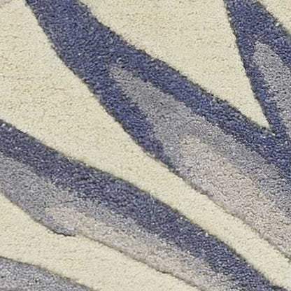 9' X 12' Green Pink And Purple Wool Tropical Botanical Hand Tufted Area Rug