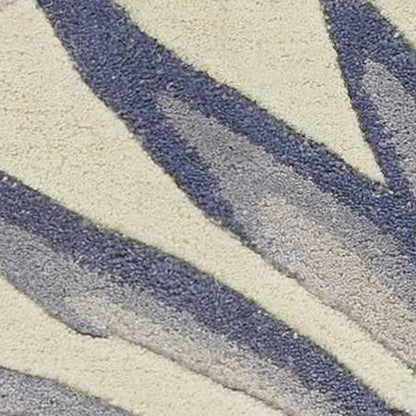 9' X 12' Green Pink And Purple Wool Tropical Botanical Hand Tufted Area Rug