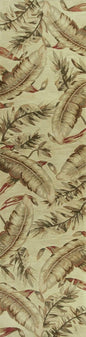 10' Brown Green And Red Wool Tropical Botanical Hand Tufted Runner Rug