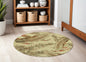 4' X 6' Brown Green And Red Wool Tropical Botanical Hand Tufted Area Rug