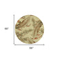 10' Brown Green And Red Wool Tropical Botanical Hand Tufted Runner Rug