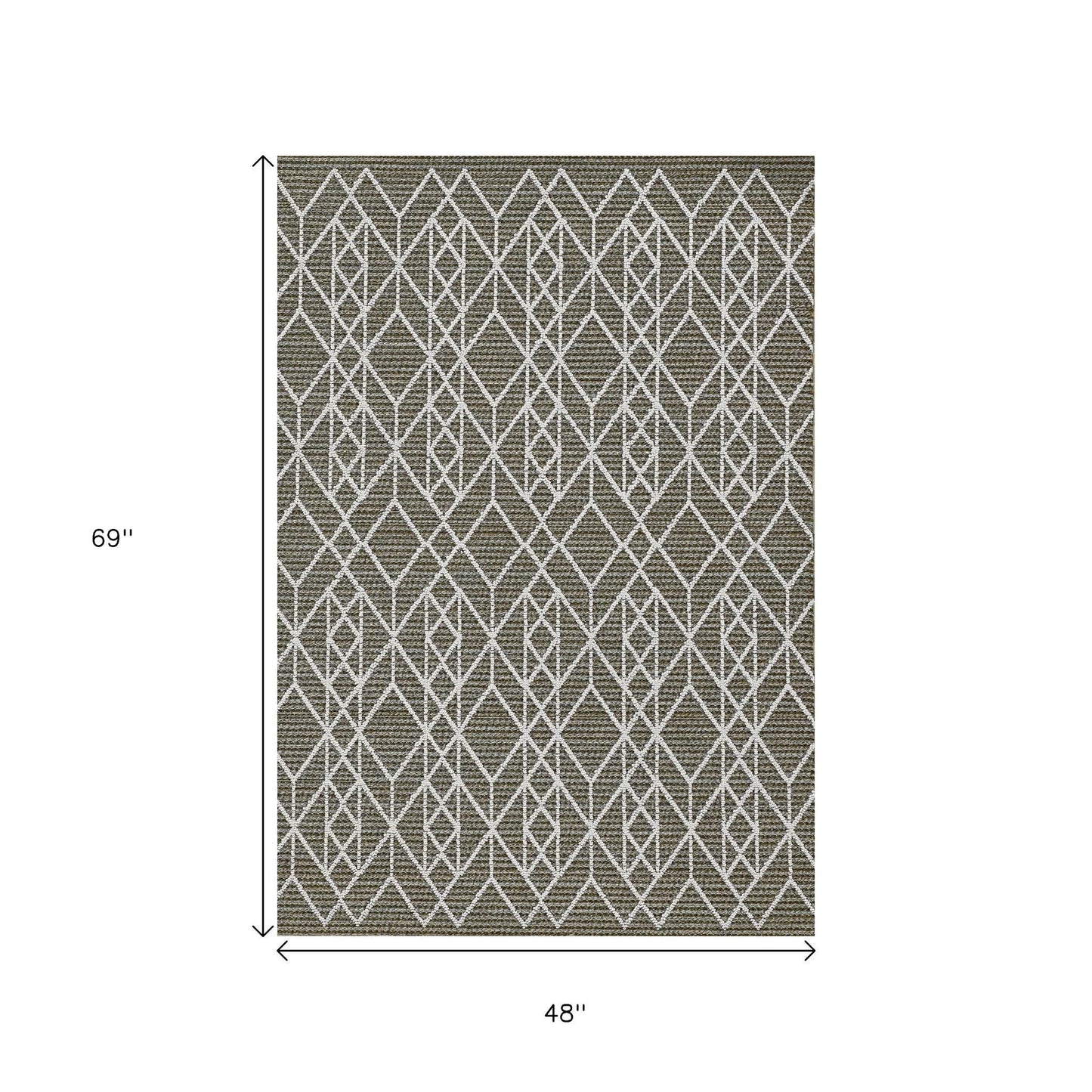 8' X 10' Gray Geometric Indoor Outdoor Area Rug