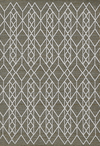 8' X 10' Gray Geometric Indoor Outdoor Area Rug