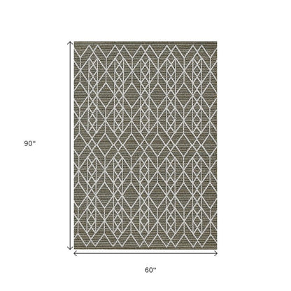8' X 10' Gray Geometric Indoor Outdoor Area Rug