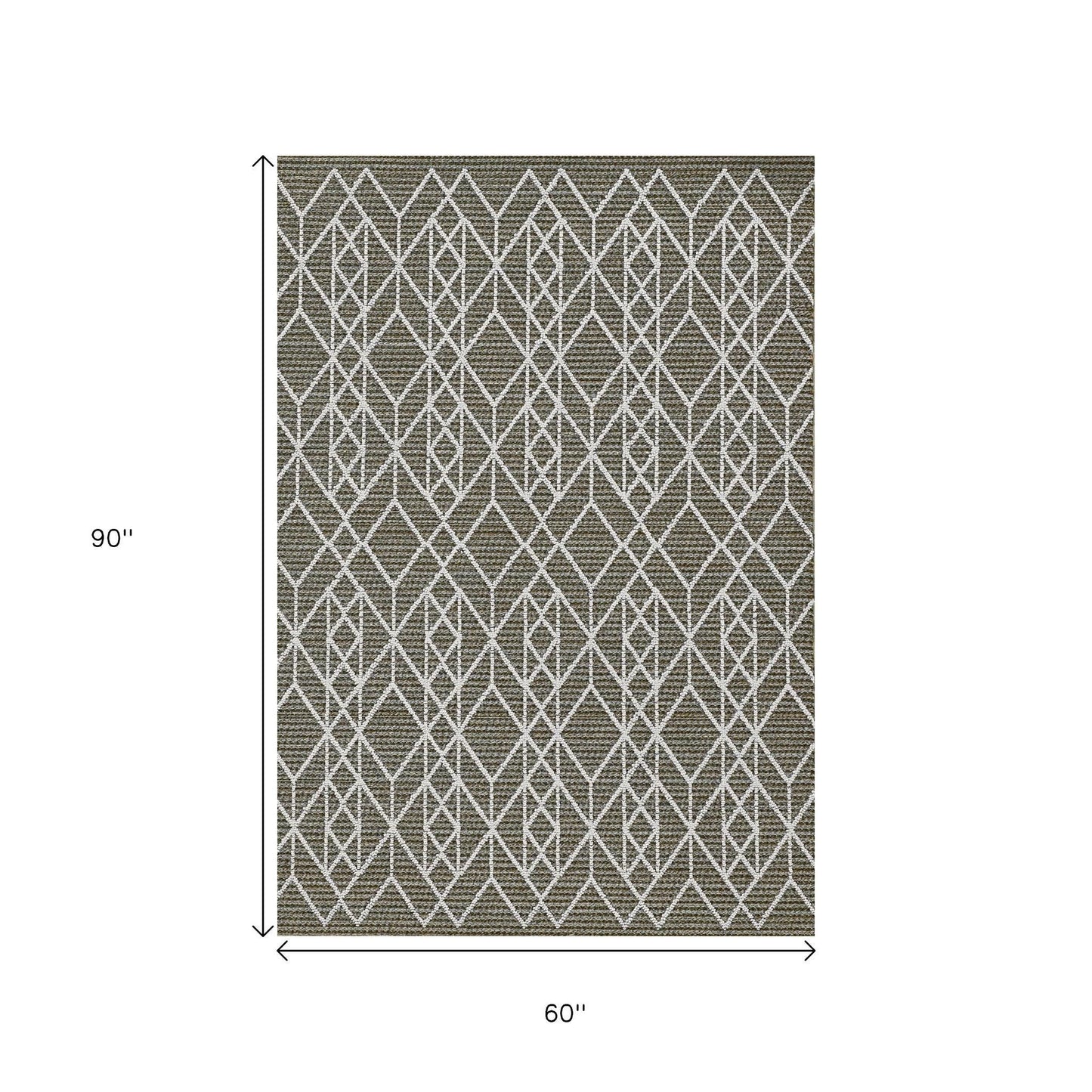 8' X 10' Gray Geometric Indoor Outdoor Area Rug