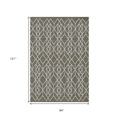 8' X 10' Gray Geometric Indoor Outdoor Area Rug