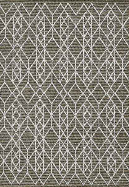 8' X 10' Gray Geometric Indoor Outdoor Area Rug