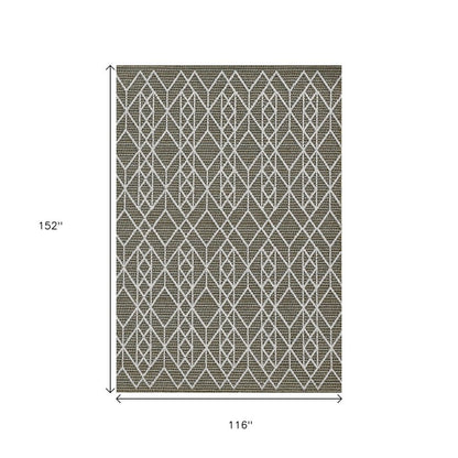 8' X 10' Gray Geometric Indoor Outdoor Area Rug