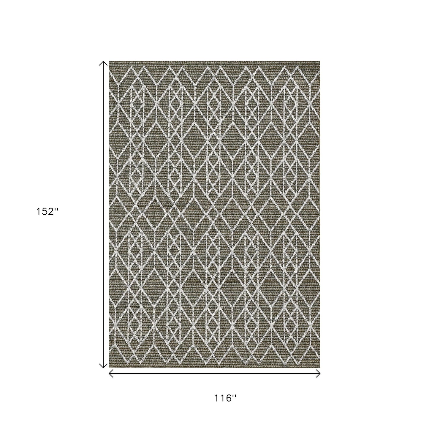 8' X 10' Gray Geometric Indoor Outdoor Area Rug