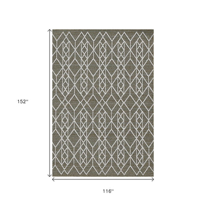 8' X 10' Gray Geometric Indoor Outdoor Area Rug