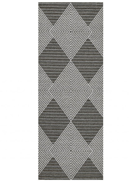 8' Gray Geometric Indoor Outdoor Area Rug