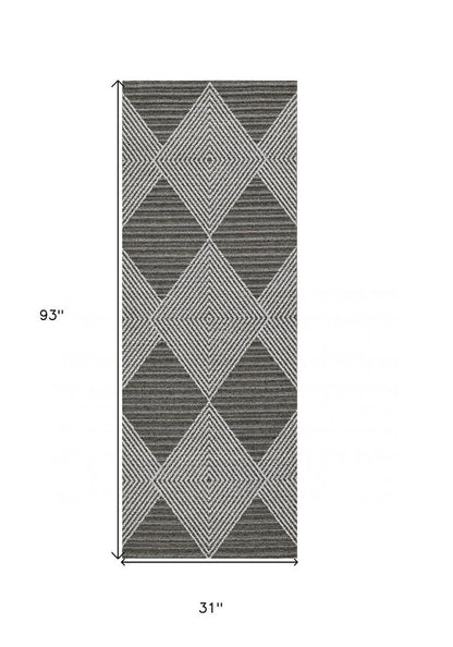 8' Gray Geometric Indoor Outdoor Area Rug