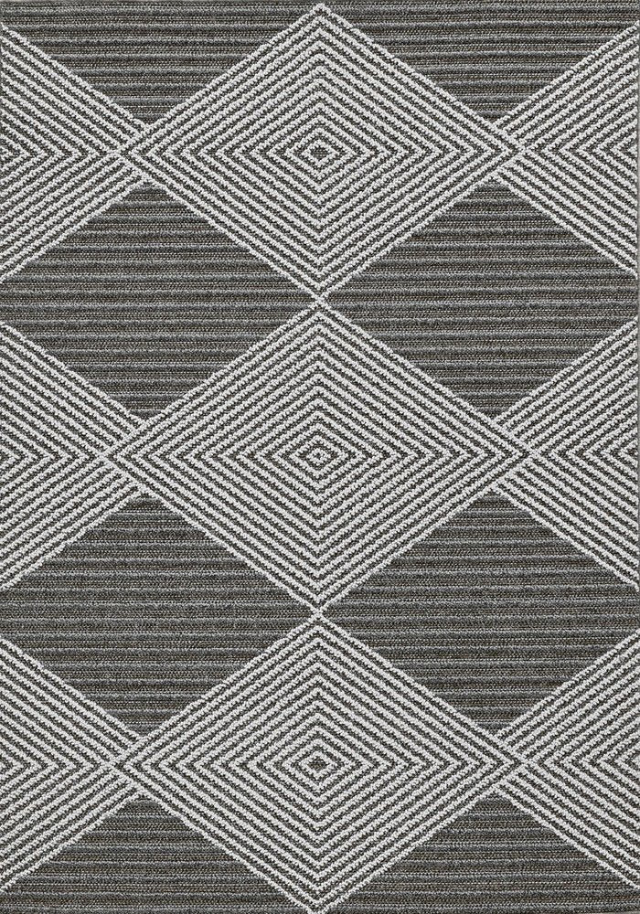 8' Gray Geometric Indoor Outdoor Area Rug